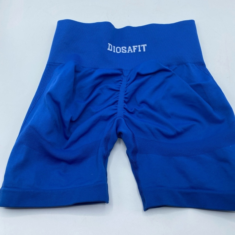 DIOSAFIT Women Radiant Shorts Blue Small Elastic Waist Butt Scrunch Gym Athletic